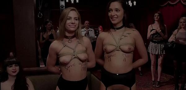  Sluts competing in bdsm serving games